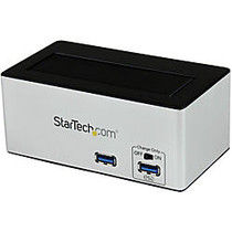 StarTech.com USB 3.0 SATA III Hard Drive Docking Station SSD / HDD with integrated Fast Charge USB Hub and UASP support for SATA 6 Gbps - Black