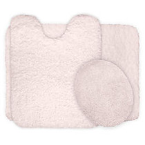 Lavish Home 3-Piece Super Plush Non-Slip Bath Mat Rug Set, Ivory