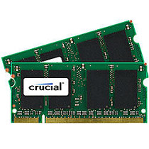 Crucial&trade; DDR2 Memory Upgrade Kit For Notebook Computers, 2GB (1GB x 2) SODIMM, PC2-6400 (800 MHz)