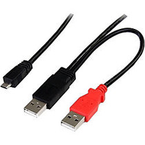 StarTech.com 3 ft USB Y Cable for External Hard Drive - Dual USB A to Micro B