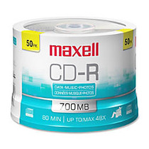 Maxell; CD-R Media Spindle, 700MB/80 Minutes, Pack Of 50