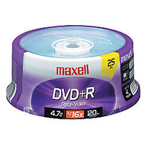 Maxell; DVD+R Recordable Media Spindle, 4.7GB/120 Minutes, Pack Of 25