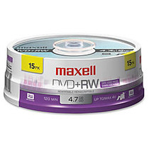 Maxell; DVD+RW Rewritable Media Spindle, 4.7GB/120 Minutes, Pack Of 15