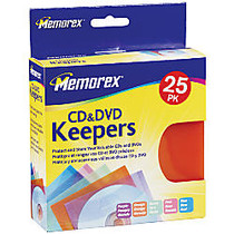 Memorex; CD & DVD Keepers, Assorted Colors, Pack Of 25