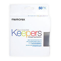 Memorex; CD & DVD Keepers, Clear, Pack Of 50