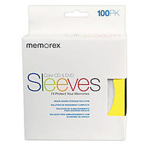Memorex; CD/DVD Sleeves, Multicolor, Pack Of 100