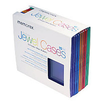 Memorex; Slim CD Jewel Cases, Assorted Colors, Pack Of 10