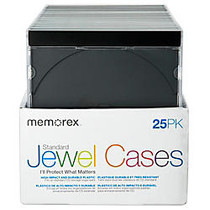 Memorex; Standard Jewel Cases, Black, Pack Of 25