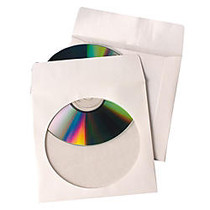 Quality Park Tech-No-Tear CD/DVD Sleeves, White, Pack Of 100