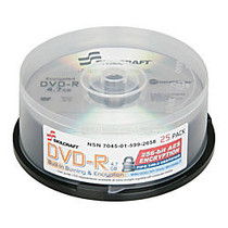 SKILCRAFT; Built-In Burning and Encryption DVD-R Recordable Media With Spindle, 700MB/120 Minutes, Pack Of 25