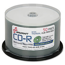 SKILCRAFT; Thermal Printable 52x CD-R Discs, 50-Pack Spindle (AbilityOne 7045-01-626-9521)