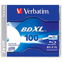 Verbatim BD-R XL 100GB 4X White Inkjet Printable, Hub Printable - 1pk Jewel Case
