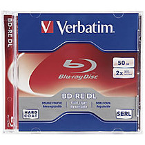 Verbatim BD-RE DL 50GB 2X with Branded Surface - 1pk Jewel Case