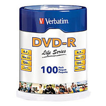 Verbatim; DVD-R Life Series Spindle, Pack Of 100