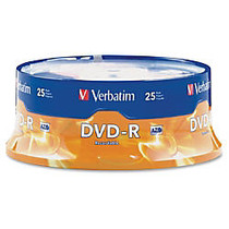 Verbatim; DVD-R Recordable Media, With Spindle, 4.7GB/120 Minutes, Pack Of 25