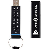 Apricorn Aegis Secure Key USB 2.0 Flash Drive, 16GB, Black