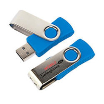 EP Memory Capless Wave USB 2.0 Flash Drive, 16GB, Blue