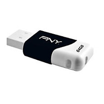 PNY Compact Attache USB Flash Drive, 64GB, Black