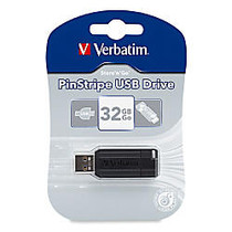 Verbatim; PinStripe USB Flash Drive, 32GB, Black