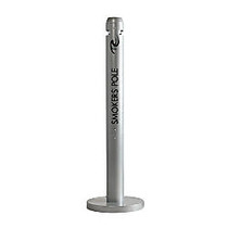 United Receptacle 70% Recycled Freestanding Smoker's Pole, 41 inch; x 14 1/4 inch; x 14 1/4 inch;, Silver