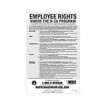 ComplyRight Federal Specialty Posters, English, Employee Rights Under The H-2A Program, 11 inch; x 17 inch;