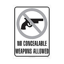 ComplyRight Federal Specialty Posters, English, No Concealable Weapons Allowed, 8 1/2 inch; x 12 inch;