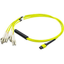 AddOn 3m MPO to 4xLC Duplex (8xLC) Fanout SMF Yellow Patch Cable For Juniper