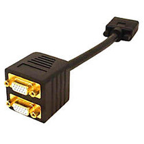 AddOn 8in VGA Male to Female Black Splitter Cable