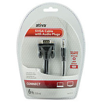 Ativa; 6' VGA/SVGA Video Cable Plus Audio, Black