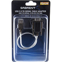 Sabrent USB 2.0 To 9-Pin DB-9 RS-232 Serial Adapter Cable, 1', SBT-USC1K