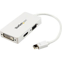 StarTech.com Travel A/V adapter: 3-in-1 Mini DisplayPort to VGA DVI or HDMI converter - white