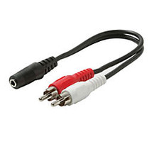 Steren 3.5mm to RCA Audio Y-Cable, 6 inch;, Black