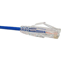 Unirise Clearfit Slim Cat6 Patch Cable, 28AWG, Snagless, Blue, 10ft