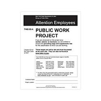 ComplyRight State Specialty Poster, English, New York, Public Work Project, 8 1/2 inch; x 11 inch;