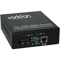 AddOn 10/100/1000Base-TX(RJ-45) to 1000Base-LX(SC) SMF 1310nm 10km POE Media Converter