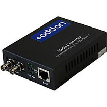 AddOn 10/100/1000Base-TX(RJ-45) to 1000Base-MX(ST) MMF01310nm 2km Media Converter