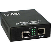 AddOn 10/100/1000Base-TX(RJ-45) to Open SFP Port Media Converter