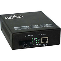 AddOn 10/100Base-TX(RJ-45) to 100Base-BXD(ST) BiDi SMF 1550nm/1310nm 20km POE Media Converter
