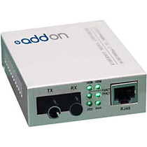 AddOn 10/100Base-TX(RJ-45) to 100Base-BXU(ST) BiDi SMF 1310nm/1550nm 20km Media Converter