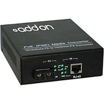 AddOn 10/100Base-TX(RJ-45) to 100Base-LX(SC) SMF 1310nm 20km POE Media Converter