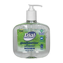 Dial Antibacterial Hand Sanitizers with Moisturizers, 16-oz Pump, Fragrance-Free, Sold as 8 pump bottles per case