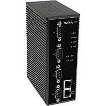 StarTech.com 4 Port Industrial RS-232 / 422 / 485 Serial to IP Ethernet Device Server - PoE-Powered - 2x 10/100Mbps Ports