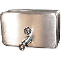 Genuine Joe Stainless 40oz Soap Dispenser - Manual - 40 fl oz (1183 mL) - Stainless Steel