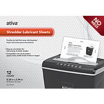 Ativa&trade; Shredder Lubricant Sheets, Pack Of 12