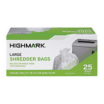 Highmark&trade; Shredder Bags, 1 mil, 15 Gallons, Clear, Box Of 25