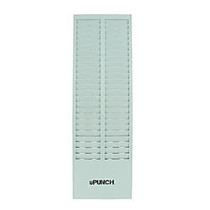 uPunch Time Card Rack, 50 Pockets, 27 inch;H x 8.2 inch;W x 1.4 inch;D, Gray, HNTCR50