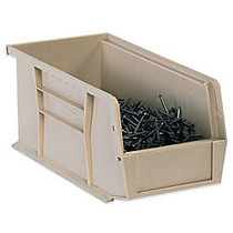 B O X Packaging Plastic Stackable Bin Boxes, 7 3/8 inch; x 4 1/8 inch; x 3 inch;, Ivory, Case Of 24