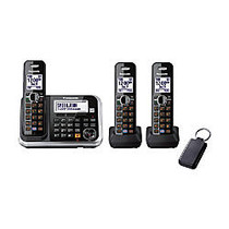 Panasonic KX-TG6873B Expandable Digital Cordless Answering System with 3 Handsets and 1 Key Detector in Black