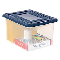 Office Wagon; Brand Letter And Legal File Tote, 18 inch;L x 14 1/4 inch;W x 11 inch;H, Clear/Blue