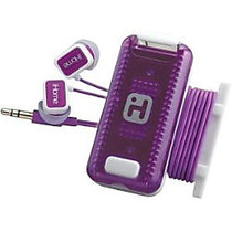 iHome Fitness Earbuds with Clip-on LED Safety Flasher + Cordwrap